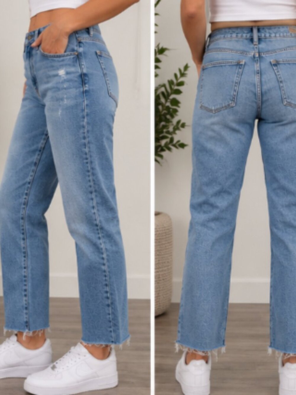 Old Navy OG Straight High-Rise Distressed Jeans Size 14 NWT